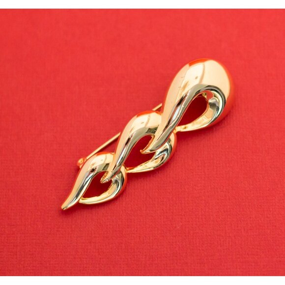 Vintage Elegant Abstract Droplet Brooch - F9 - Picture 1 of 3